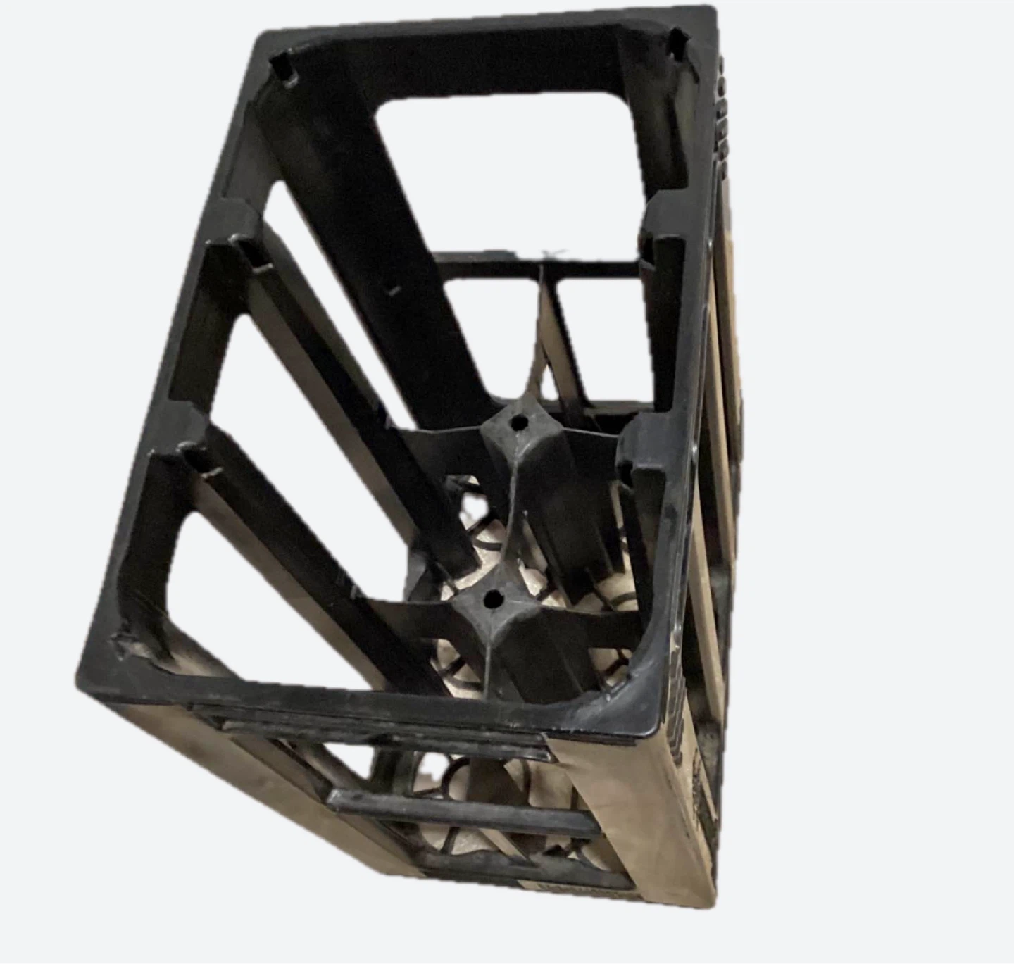 6 Black Plastic Wine Crate