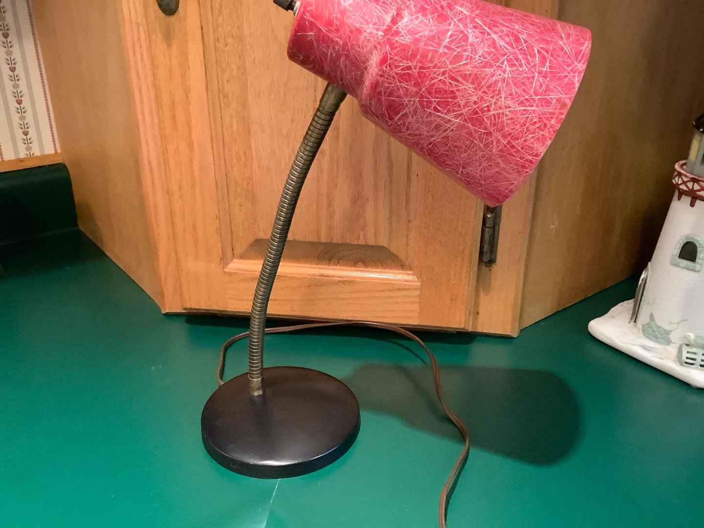 Vt MCM Desk Lamp Fibreglass Shade Gooseneck Arm 🐞