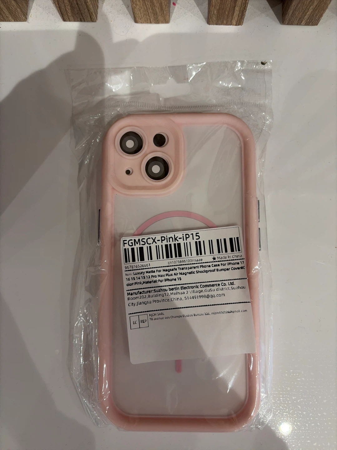 Pink Magnetic Case for iPhone 15