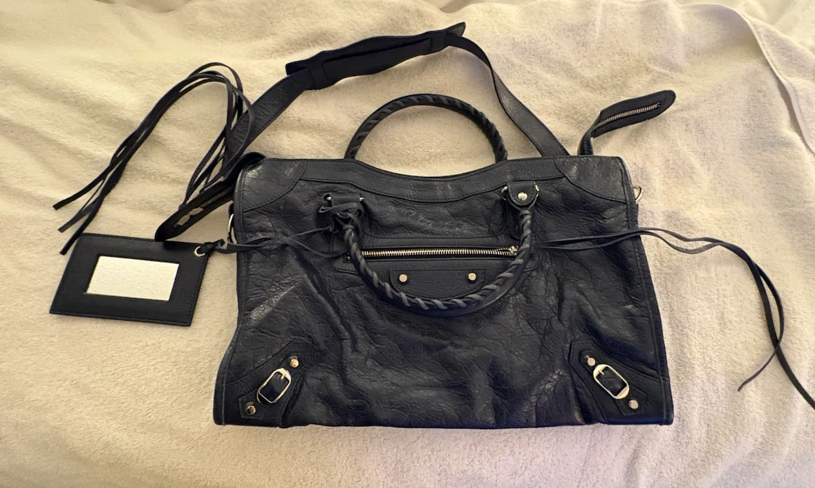 Balenciaga Navy Blue Classic City Handbag