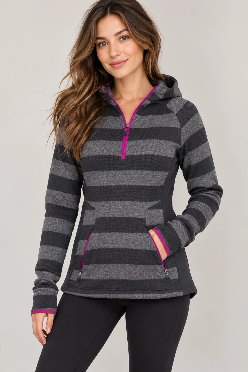 Avalanche Women's Small Striped Fleece Zipper