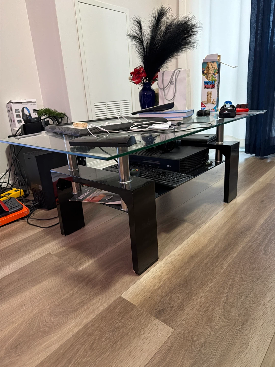 Black and Glass Coffee Table
