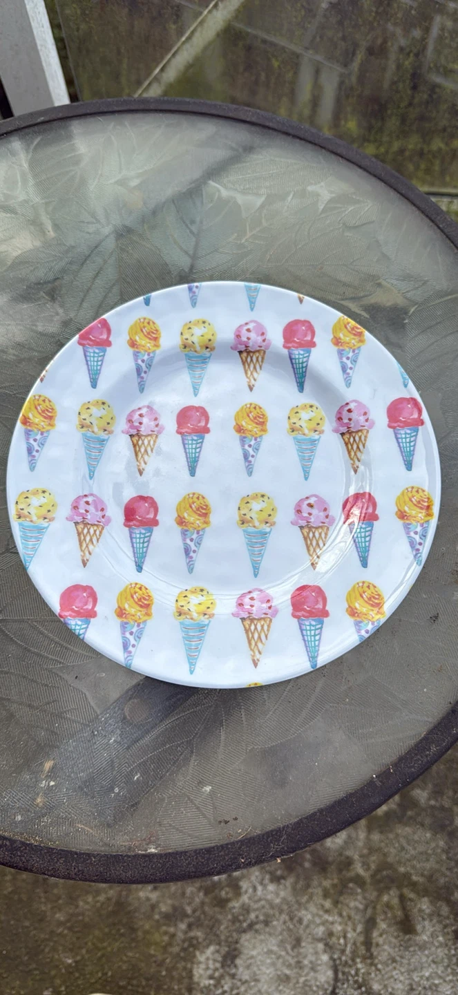 Melamine Ice Cream Pattern Plate