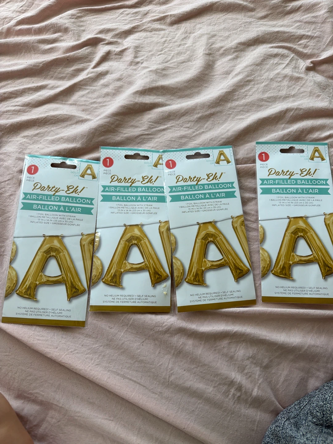 4 BRAND NEW Gold Letter A Balloons