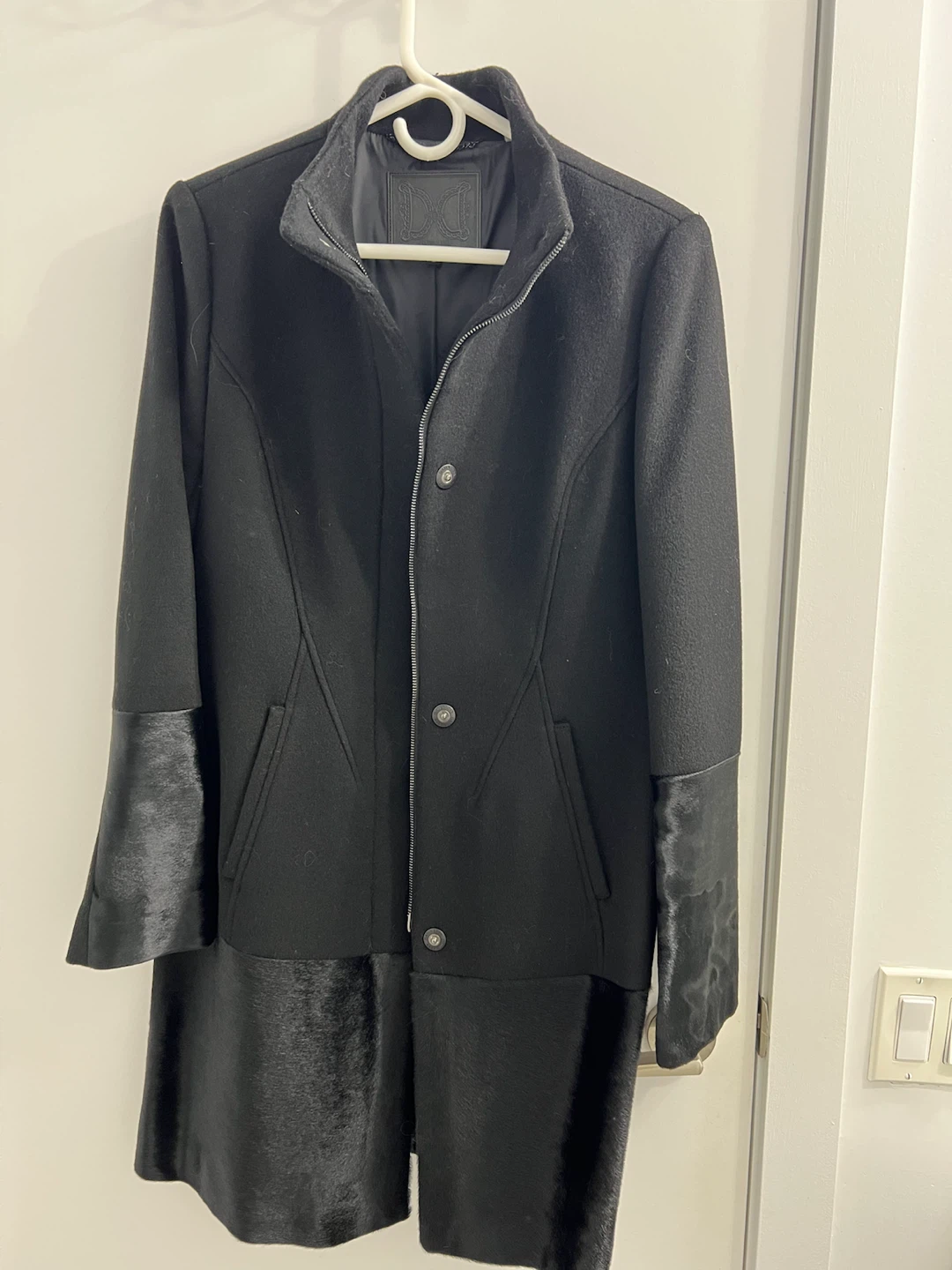 Dawn Levy Trinity Wool and Calf Skin Coat - photo 3