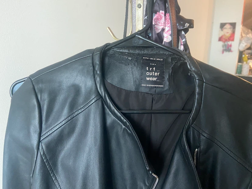 Zara TRF Outerwear Black Faux Leather Jacket - photo 2
