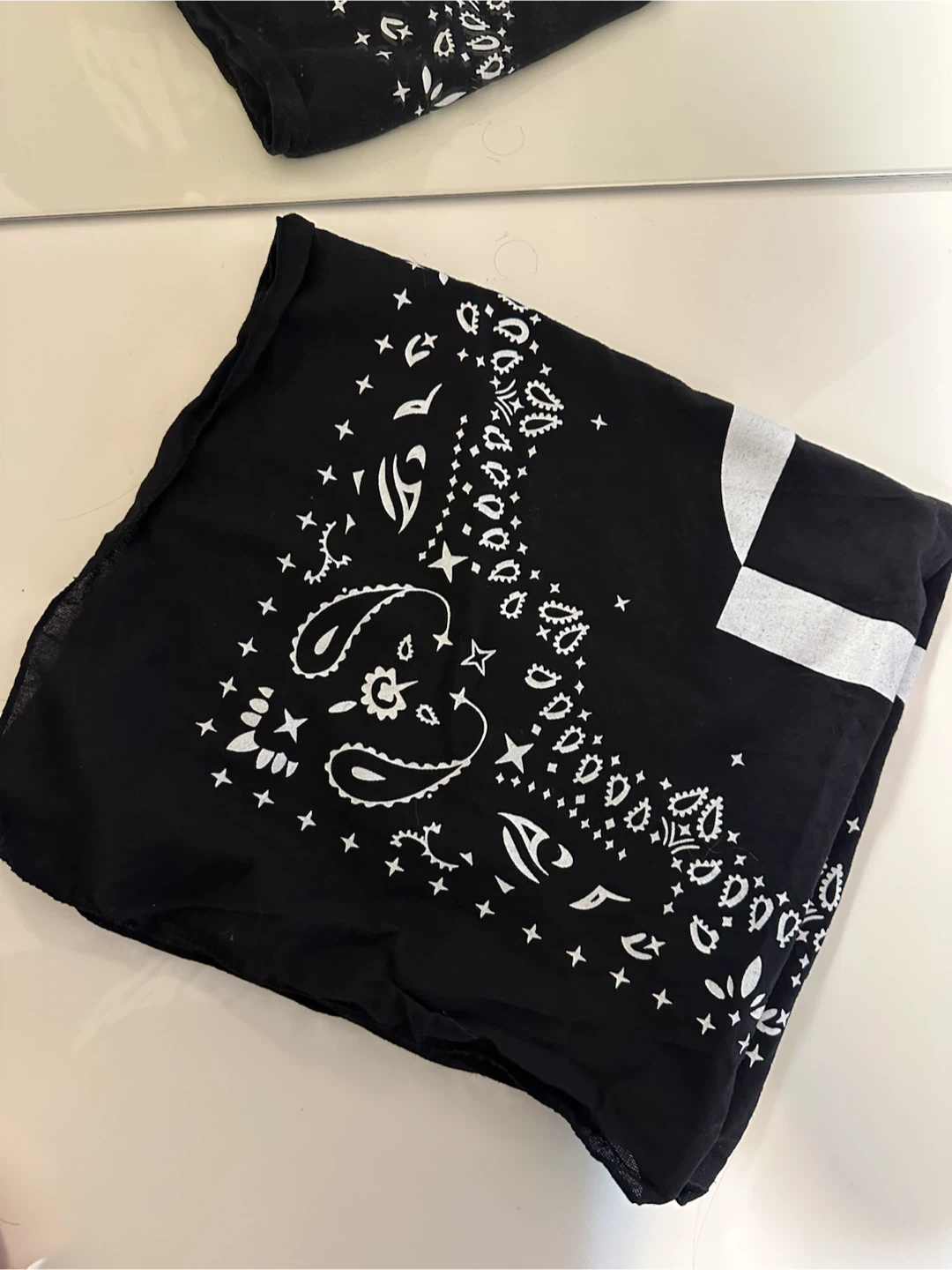 Black Paisley Print Bandana