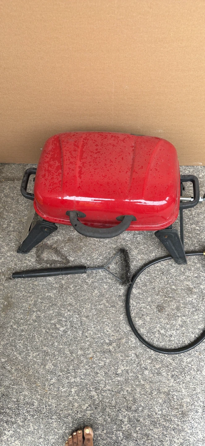 Portable Red BBQ Grill with Propane Tank