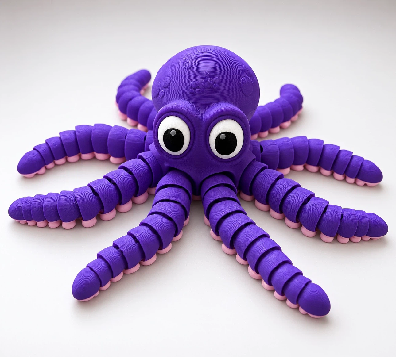 3D Printed Articulated Purple Octopus Toy