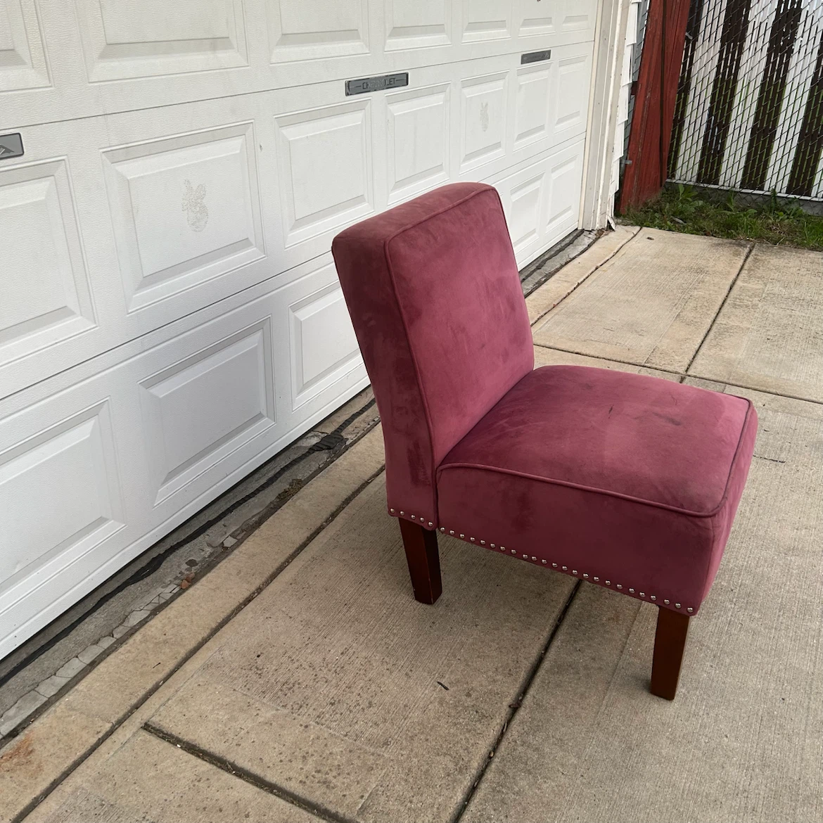Upholstered Accent Chair with Nailhead Trim – Wooden Legs - photo 2