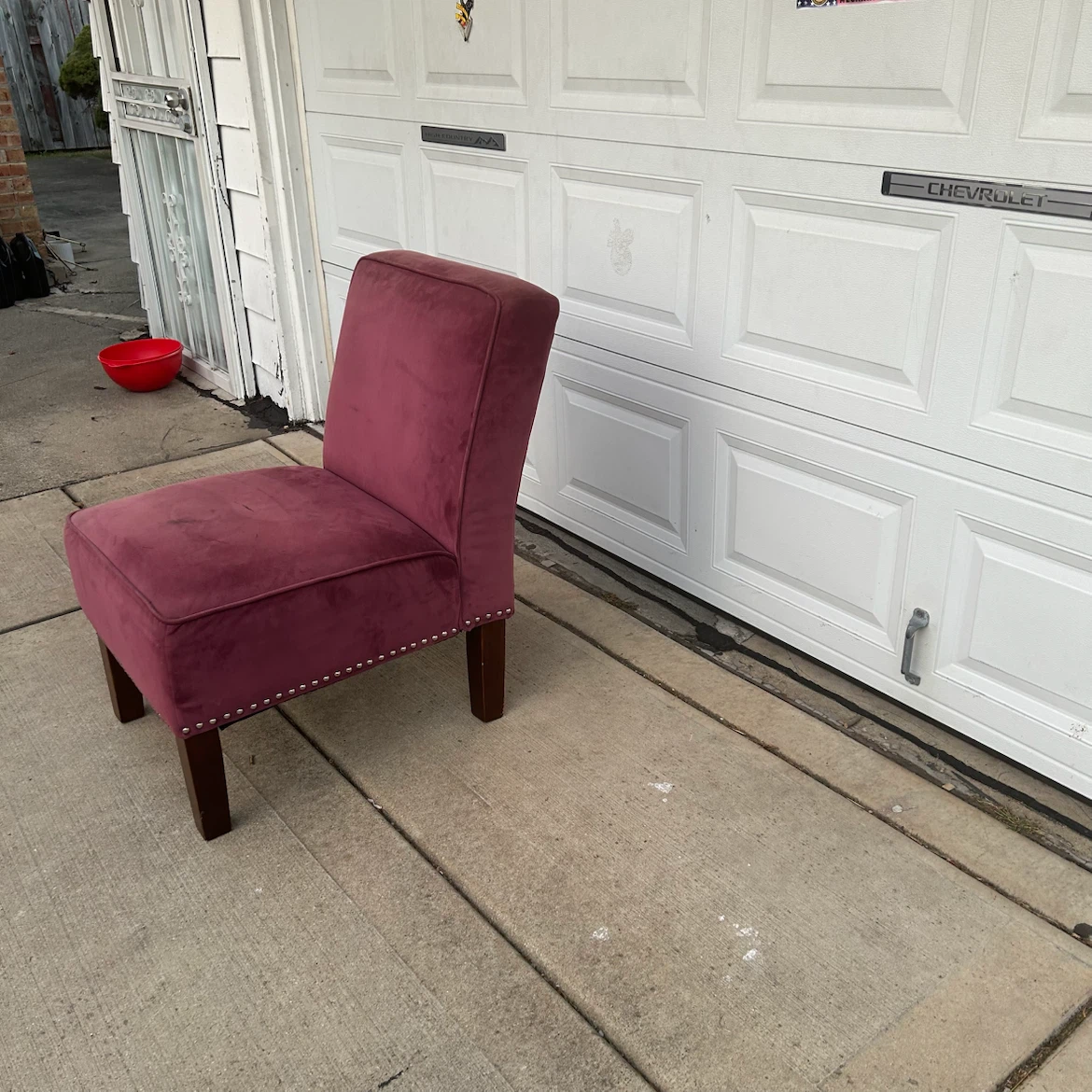 Upholstered Accent Chair with Nailhead Trim – Wooden Legs - photo 3