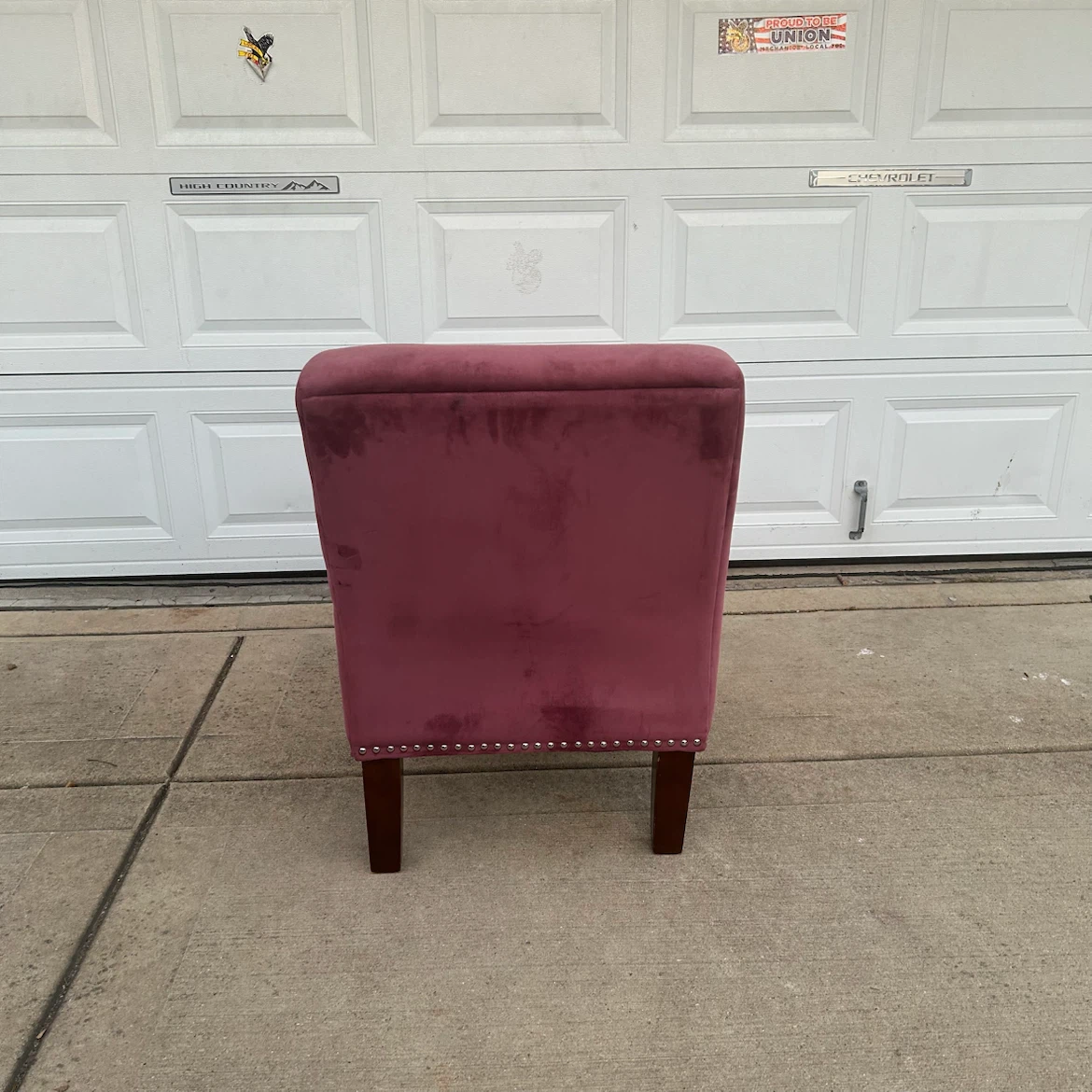 Upholstered Accent Chair with Nailhead Trim – Wooden Legs - photo 4