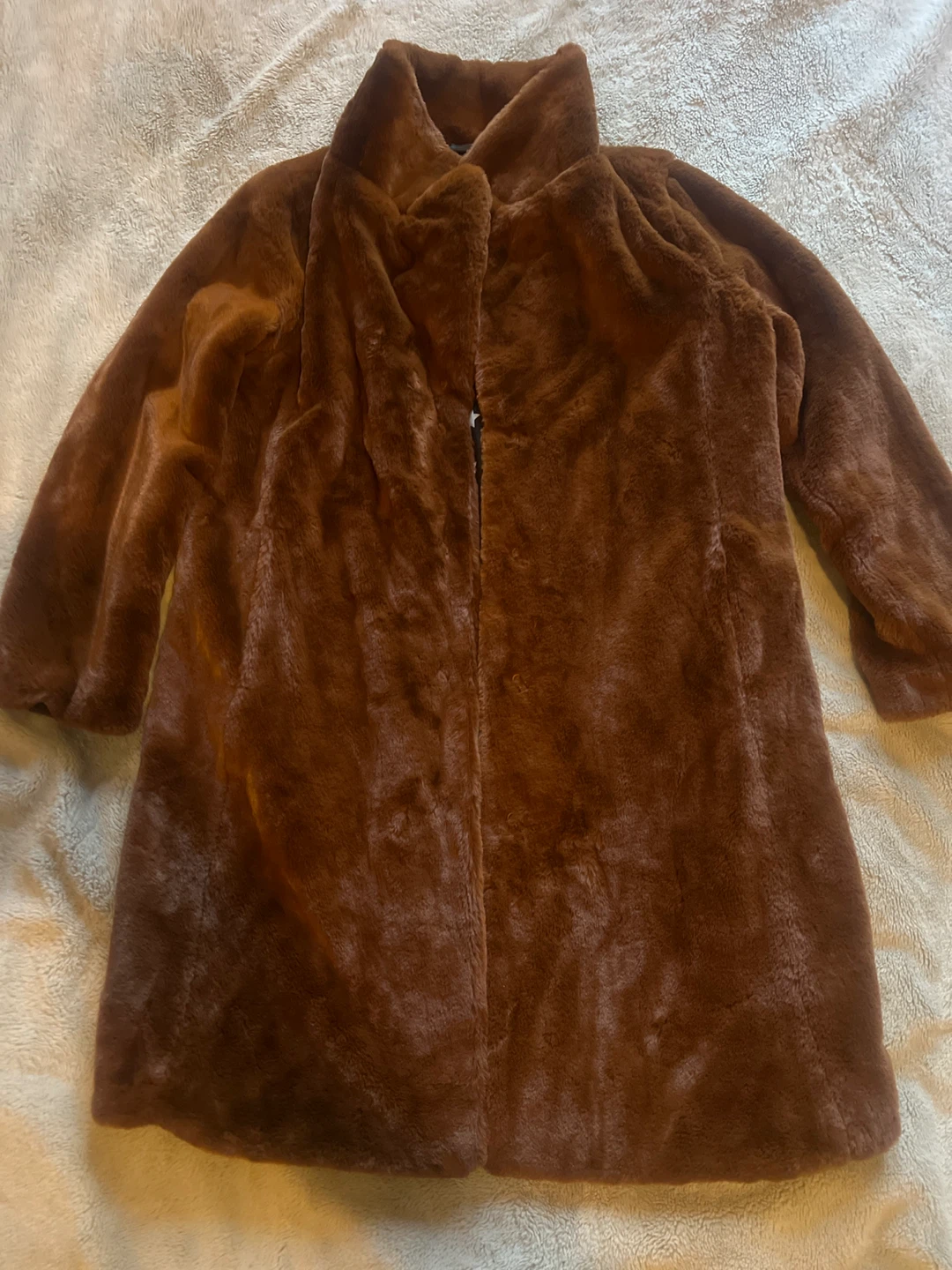 Avec Les Filles Brown Faux Fur Coat