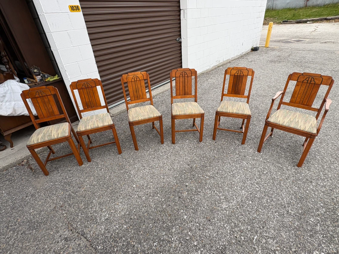 Free delivery set of 6 Art Deco Style Dining Chairs - photo 2