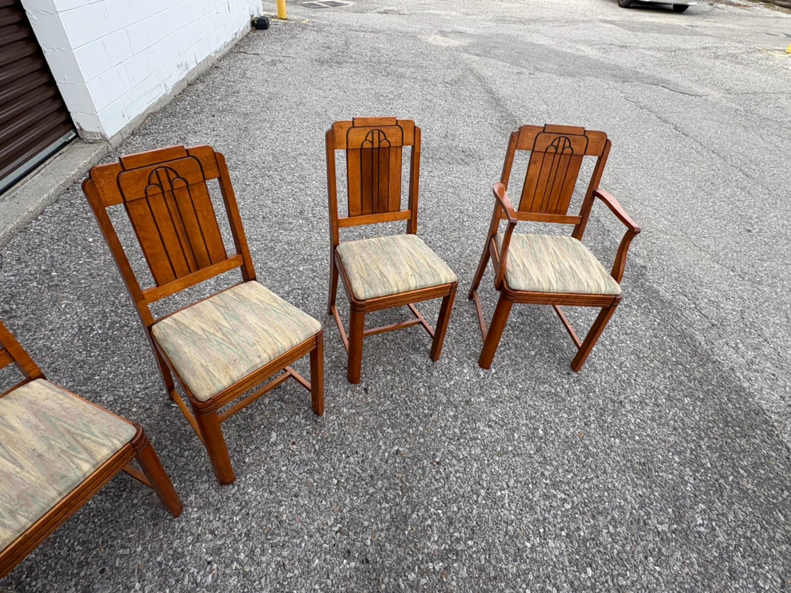Free delivery set of 6 Art Deco Style Dining Chairs - photo 4