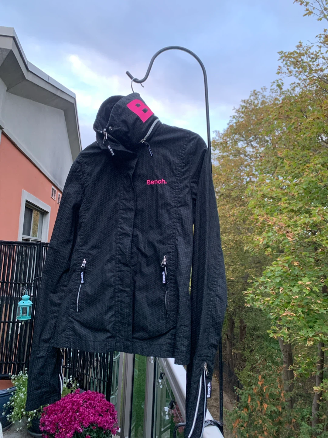 Bench Black Jacket with Pink Logo