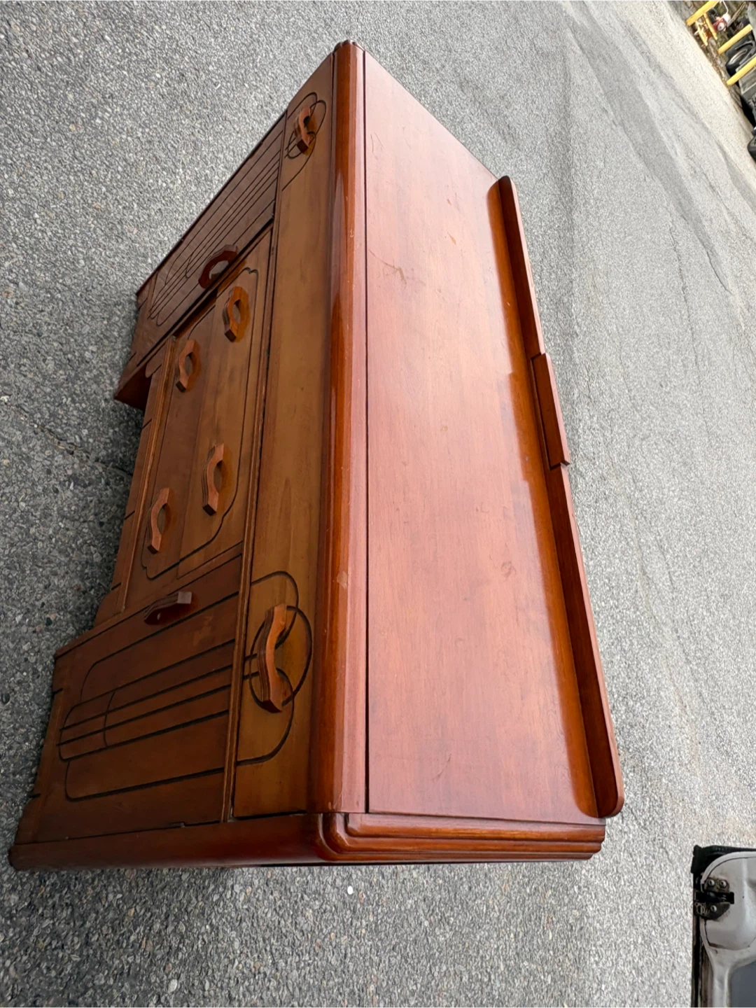 Free delivery used Vintage Art Deco Wooden Sideboard - photo 5