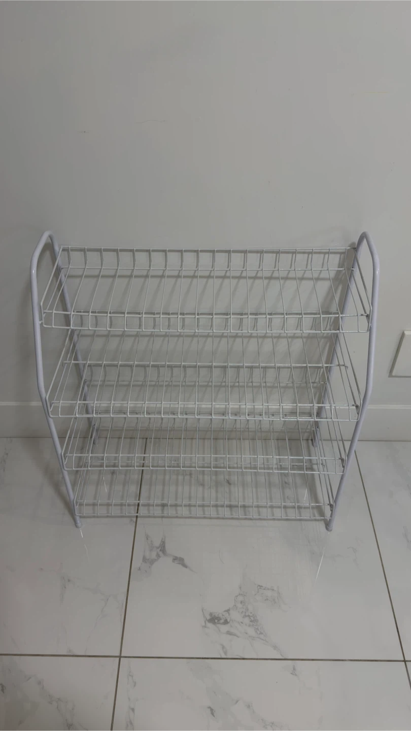 White 4-Tier Metal Shoe Rack