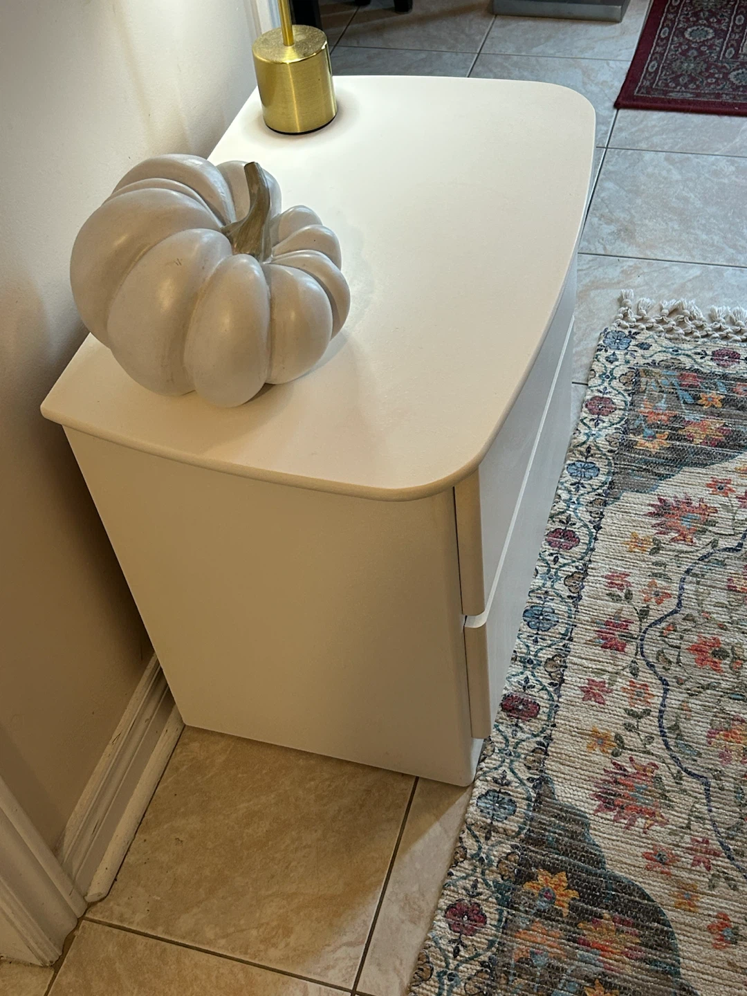 White Two-Drawer Nightstand, solid wood - photo 2