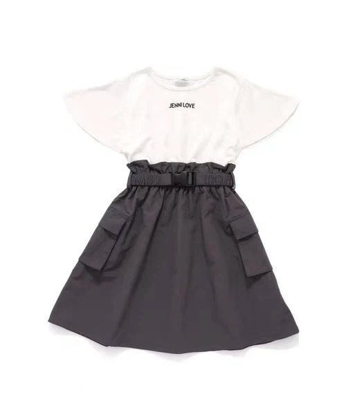 JENNI LOVE Flocked Patchwork Faux Two-Piece Short-Sleeve Dress - photo 4