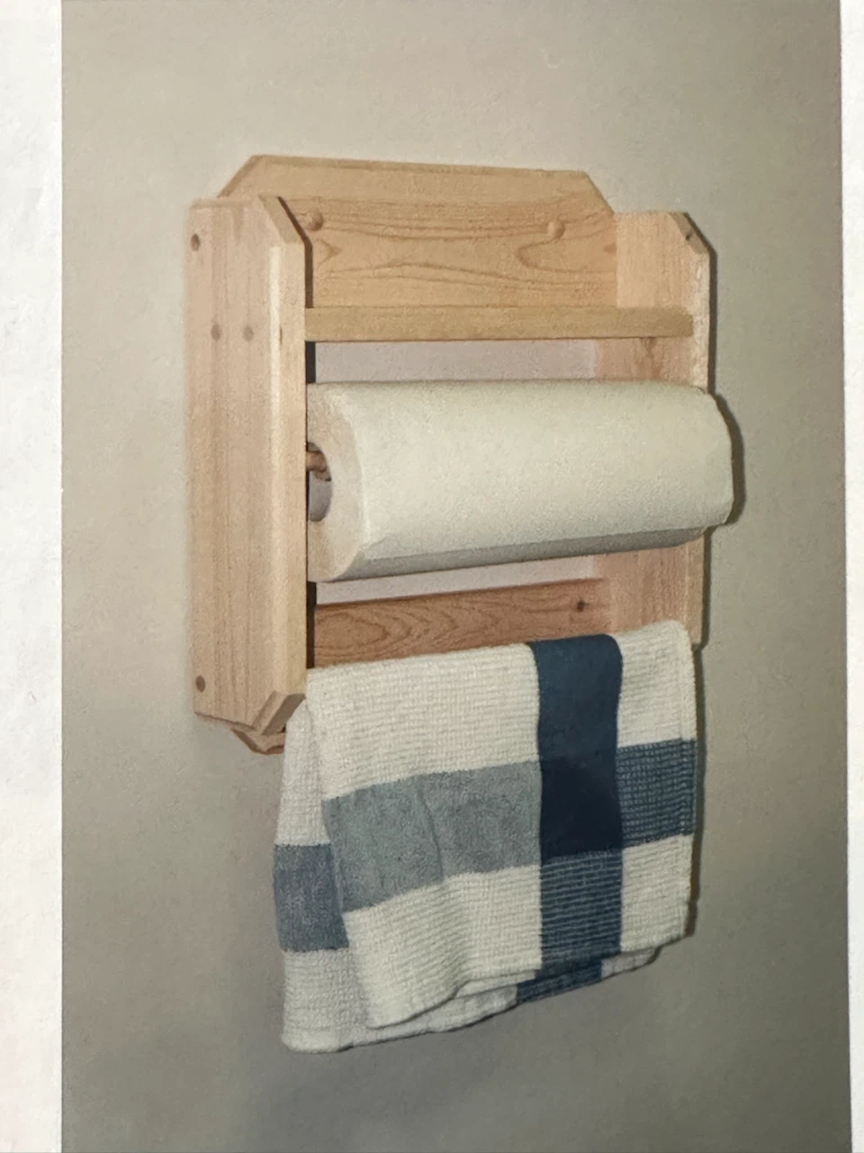 Unfinished Wooden Paper Towel & Tea Towel Holder.