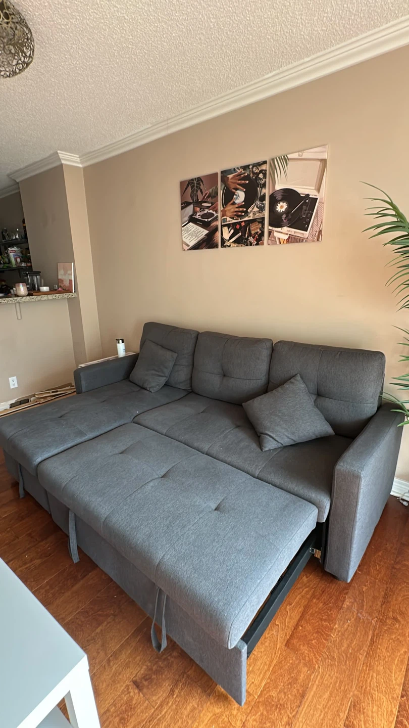 Sofa Bed with storage + 2 cushions (Reversible side) - photo 2