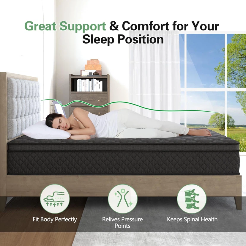 King Hybrid Mattress, 10 Inch Euro Top Medium Firm - photo 5