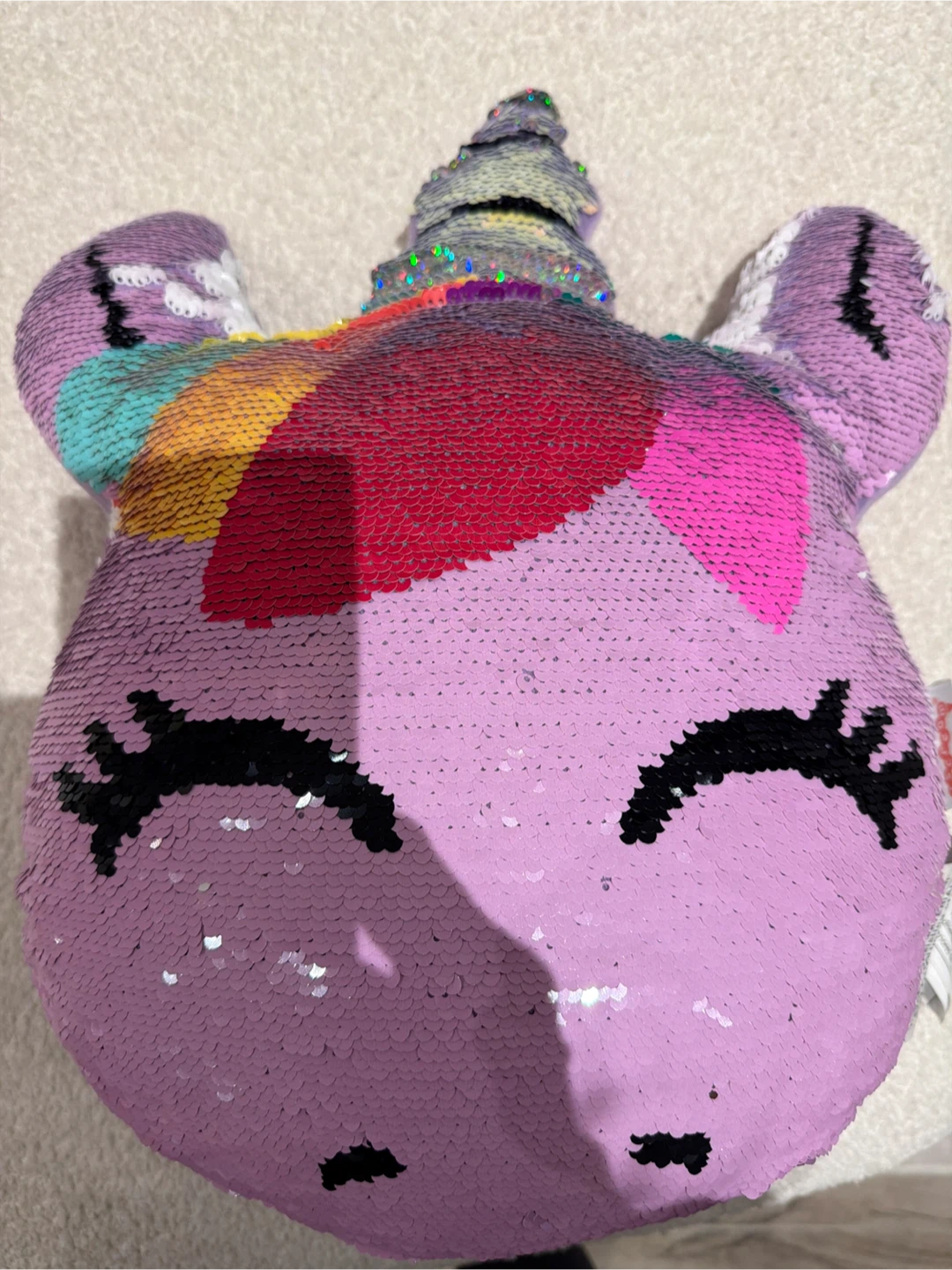 Sequin Unicorn Throw Pillow