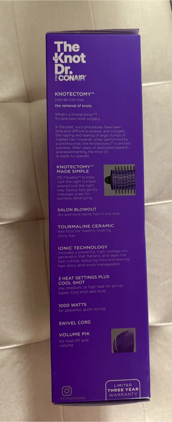 The Knot Dr Detangling Hot Air Brush Wet/ Dry Styler - photo 2