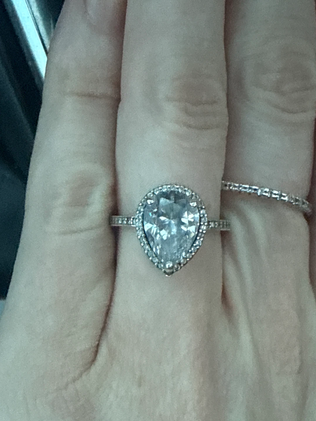 Pandora S925 ALE 52 Pear-Shaped Ring