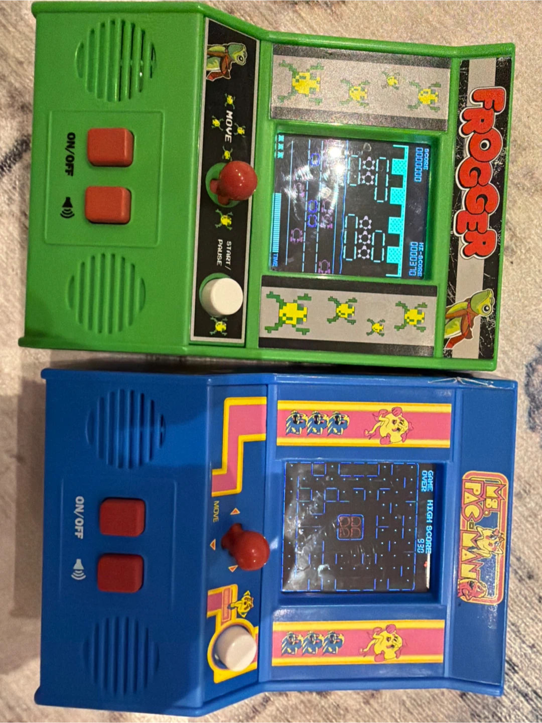 Frogger and Ms. Pac-Man Mini Arcade Games