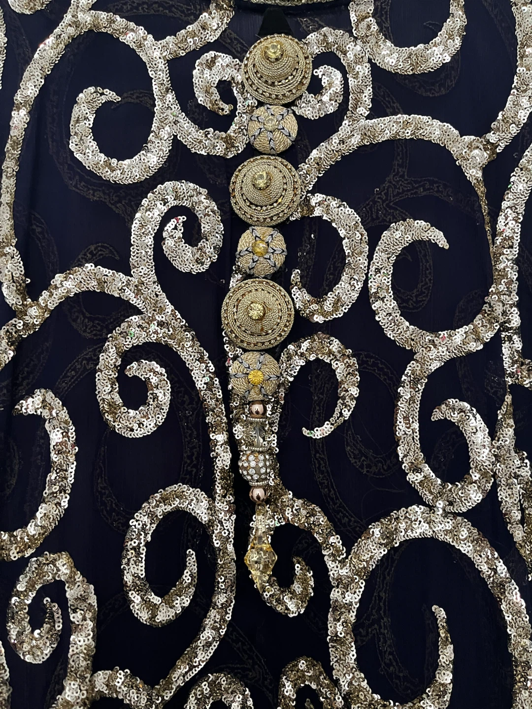 Navy and Gold Sequin Embroidered Suit - photo 4