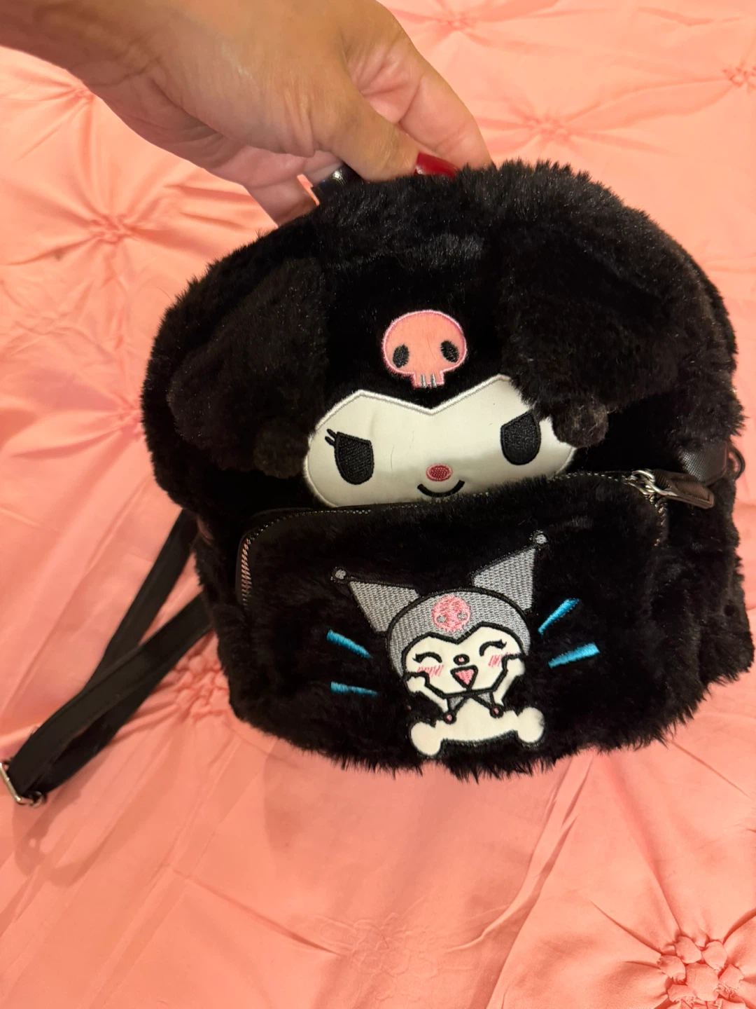 Sanrio Kuromi Faux Fur Mini Backpack