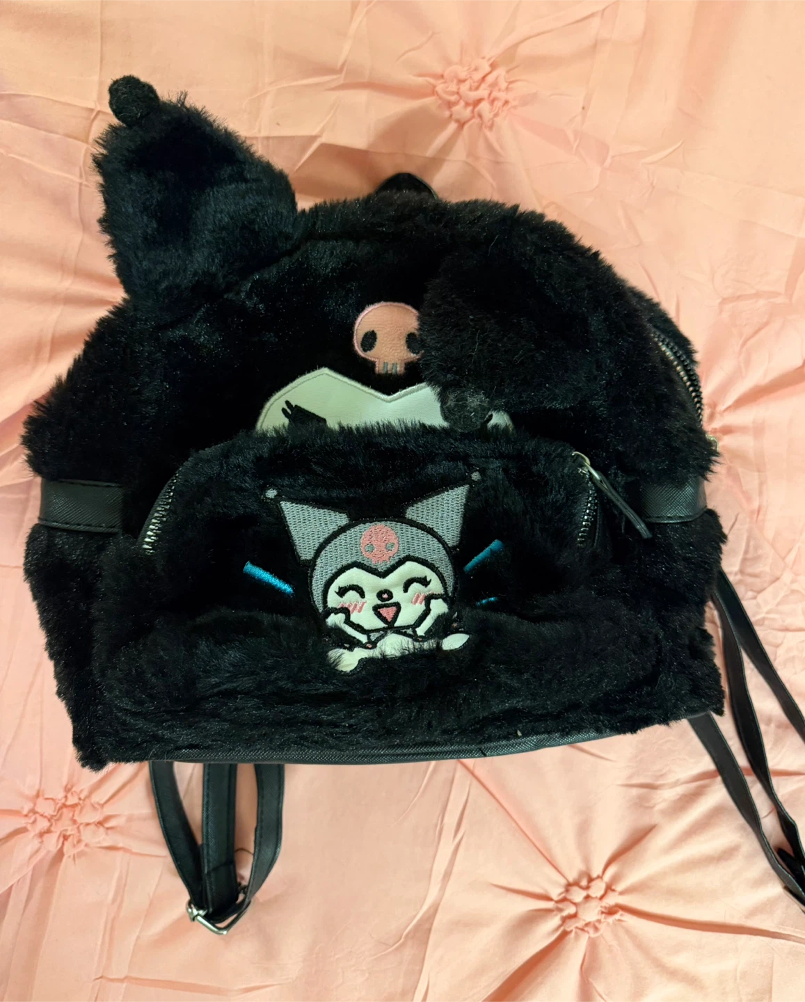 Sanrio Kuromi Faux Fur Mini Backpack - photo 2
