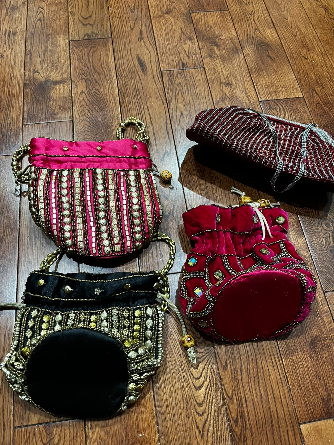 4 beautiful Indian evening purses or potlis