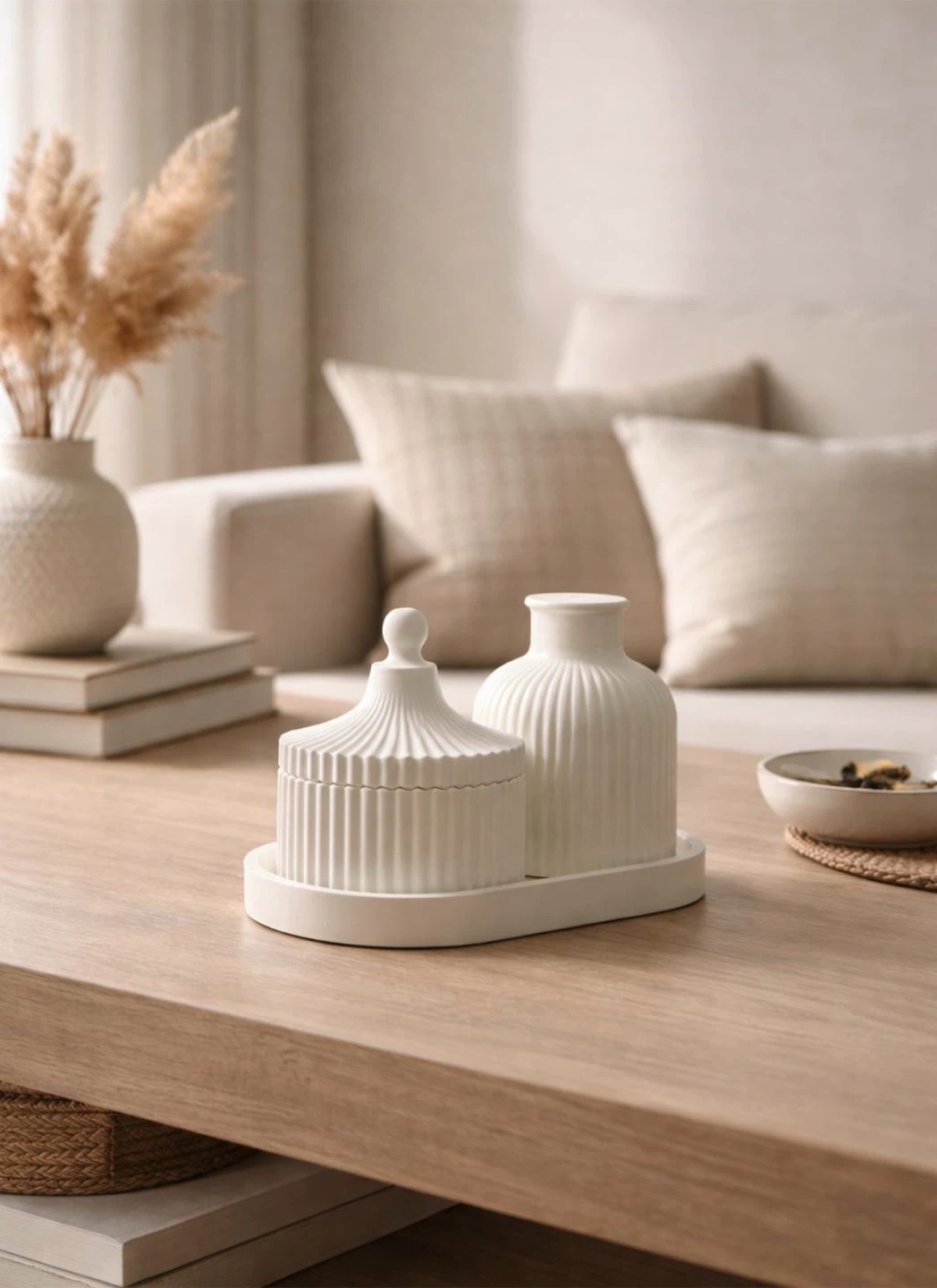 White Decorative Vase and Jar Set - photo 3