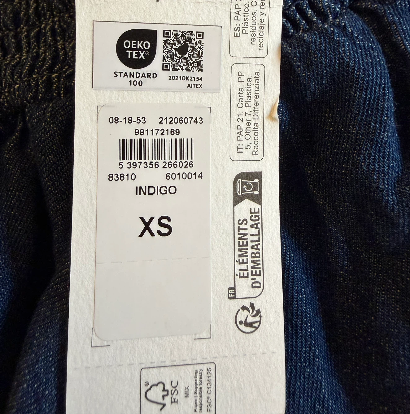 Indigo Tiered Denim Skirt XS - photo 3
