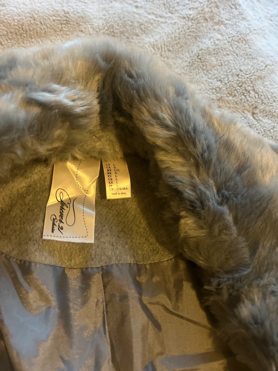Grey Faux Fur Collar Coat - photo 4