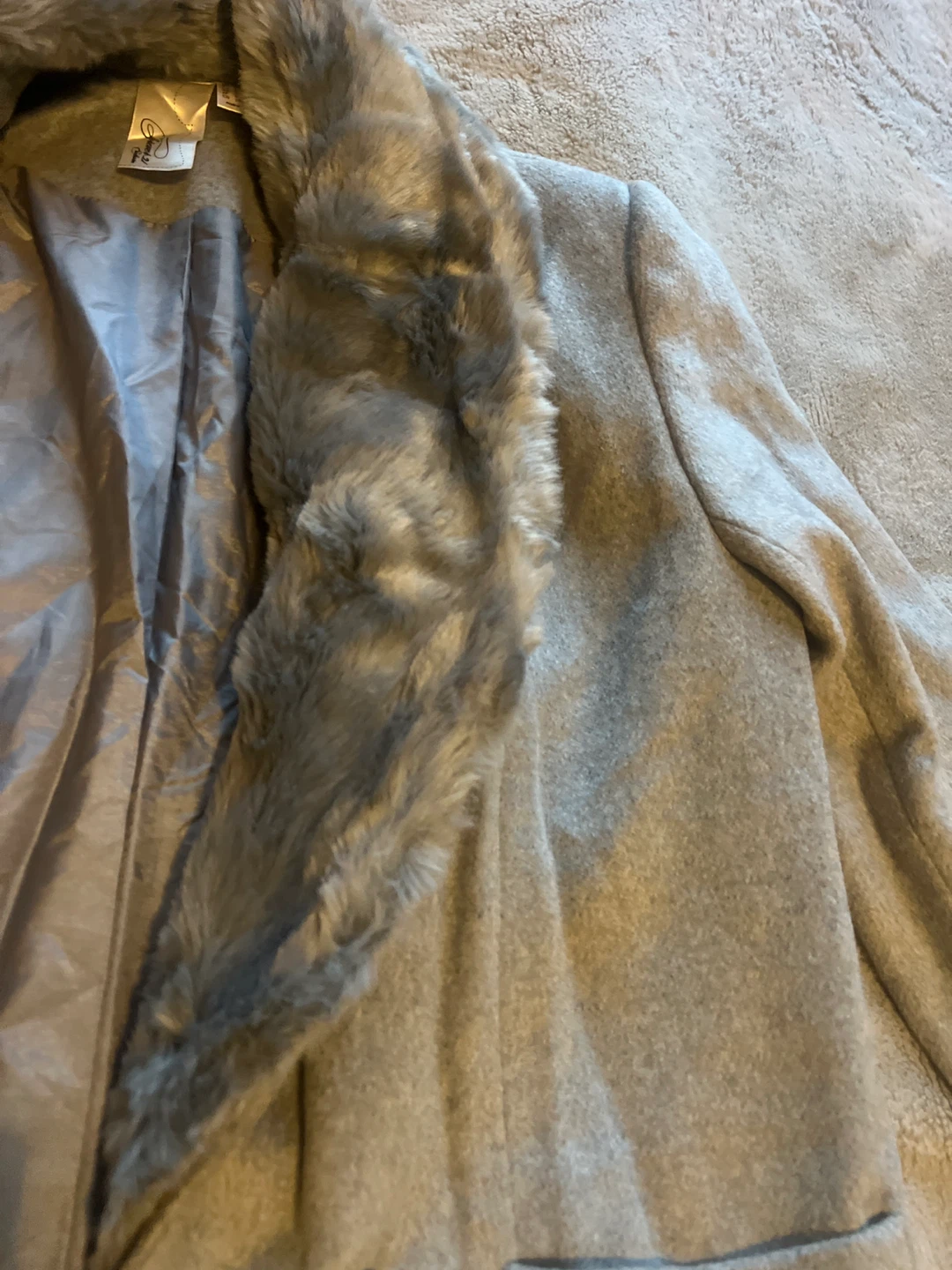 Grey Faux Fur Collar Coat - photo 5
