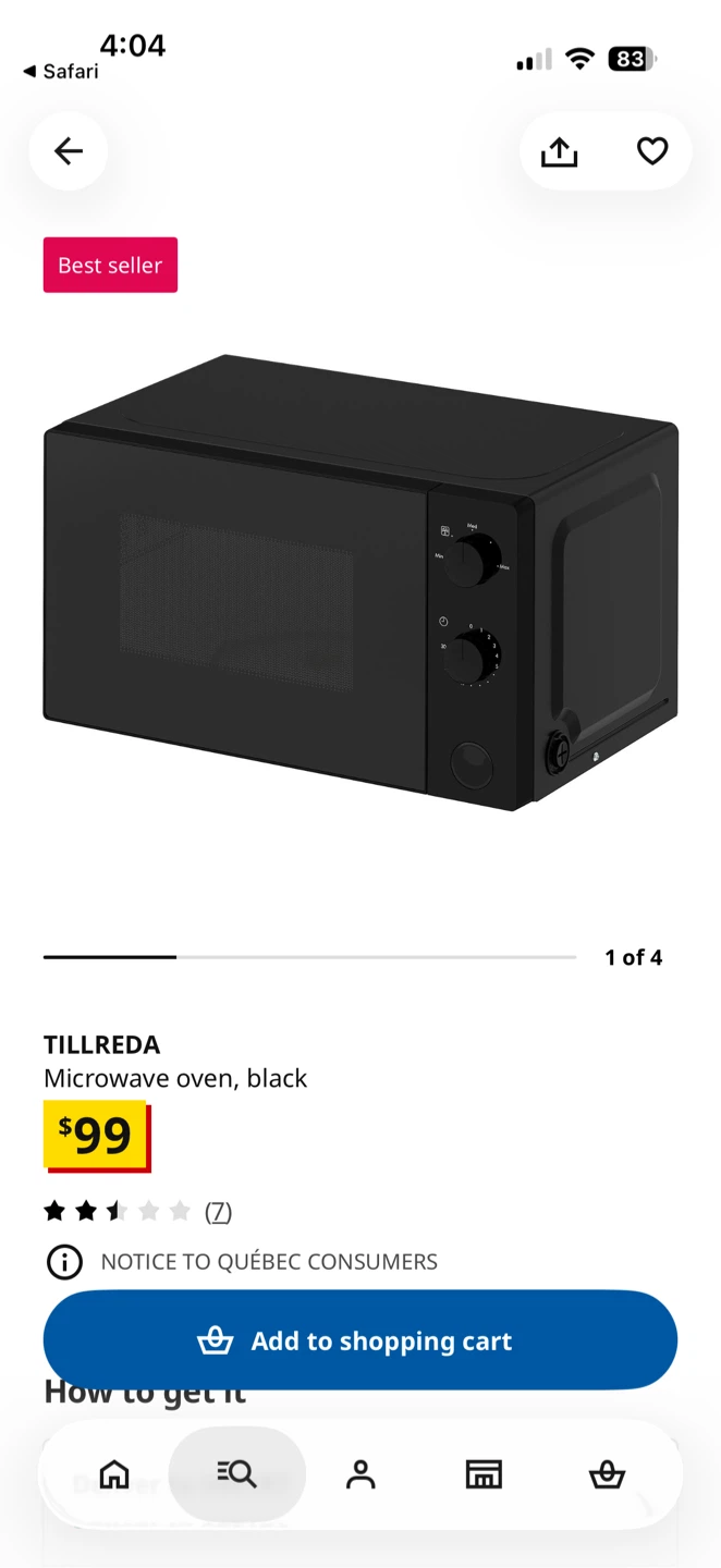 IKEA Black TILLREDA Microwave - photo 3