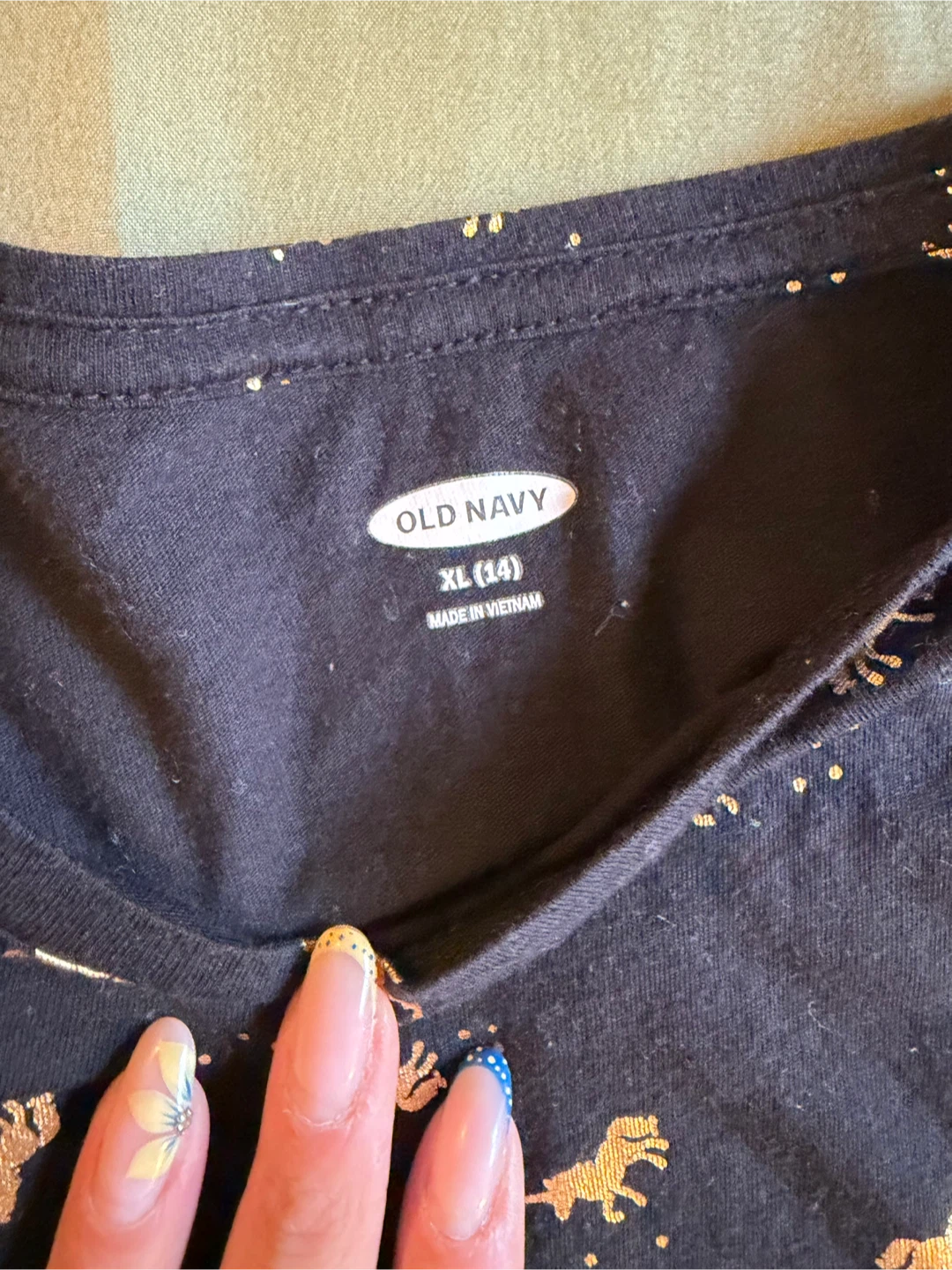 Old Navy unicorn print long sleeve top XL (14) - photo 3