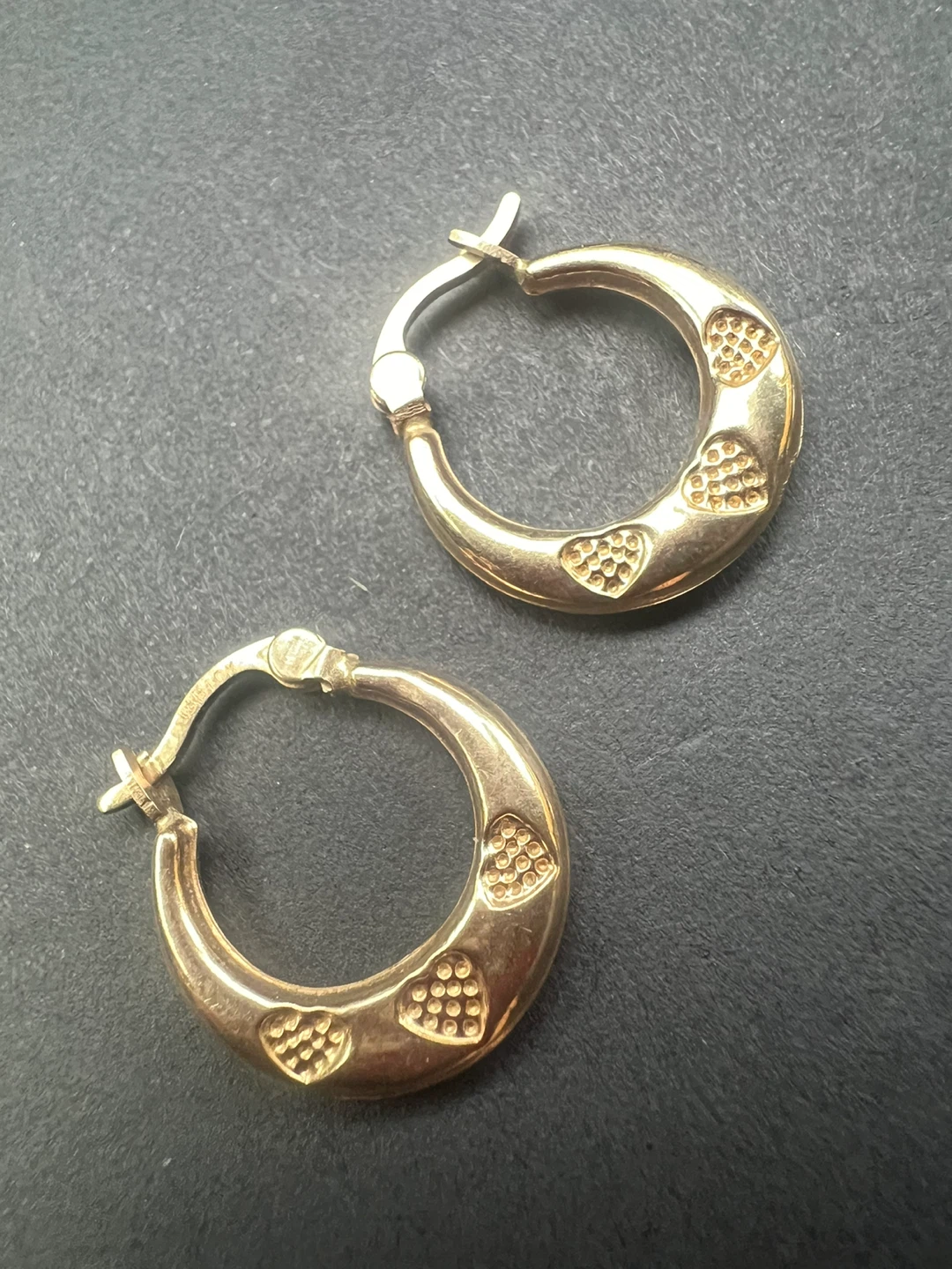 10K Gold Heart Hoop Earrings