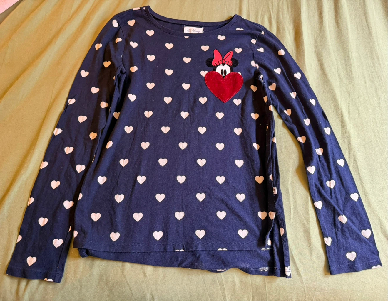Gap Kids Disney Minnie Mouse Heart Long Sleeve Shirt