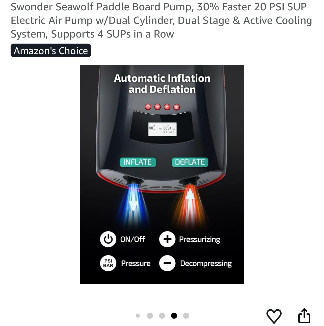 Swonder Seawolf SUP Electric Air Pump - photo 4