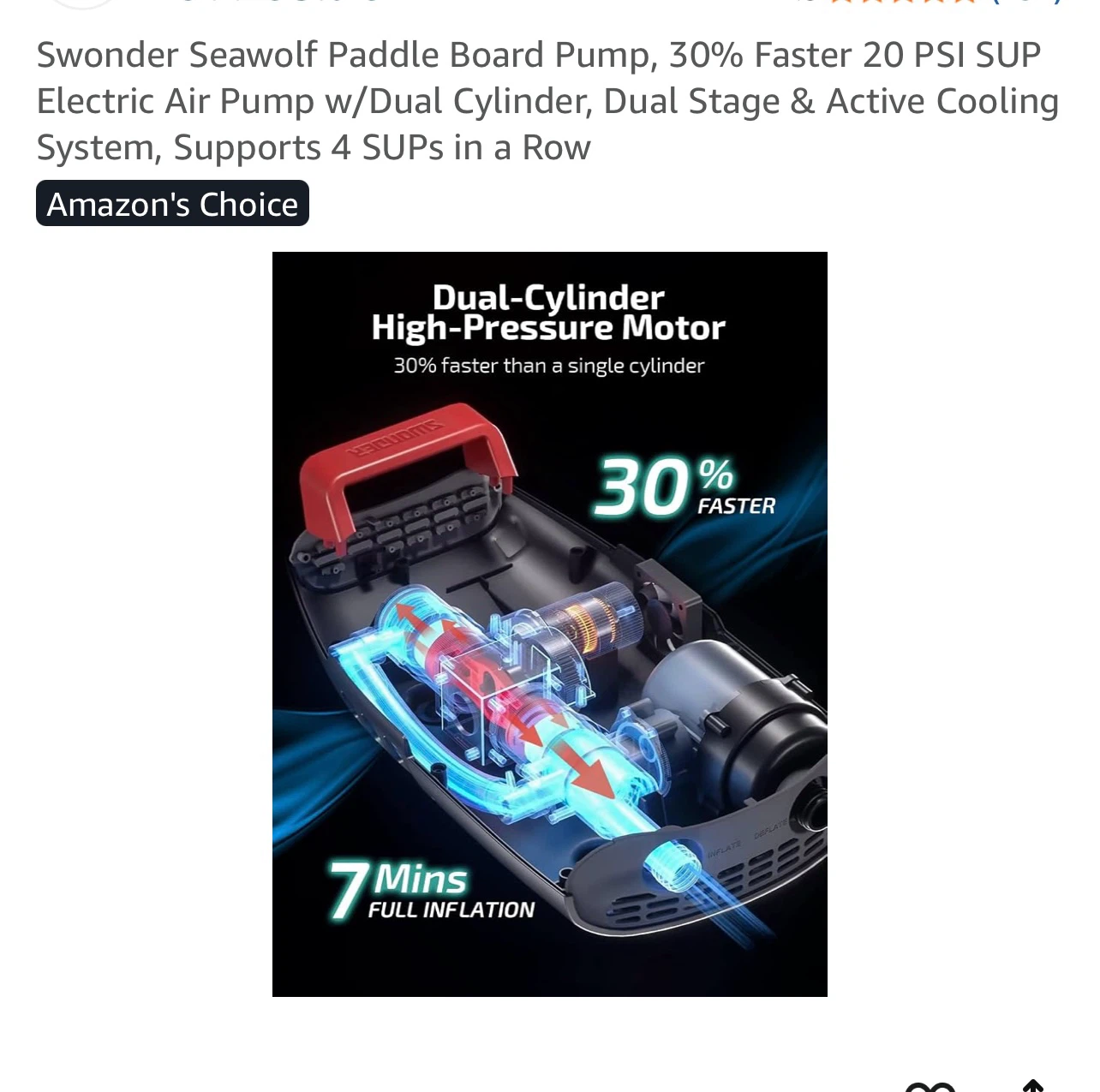 Swonder Seawolf SUP Electric Air Pump - photo 5