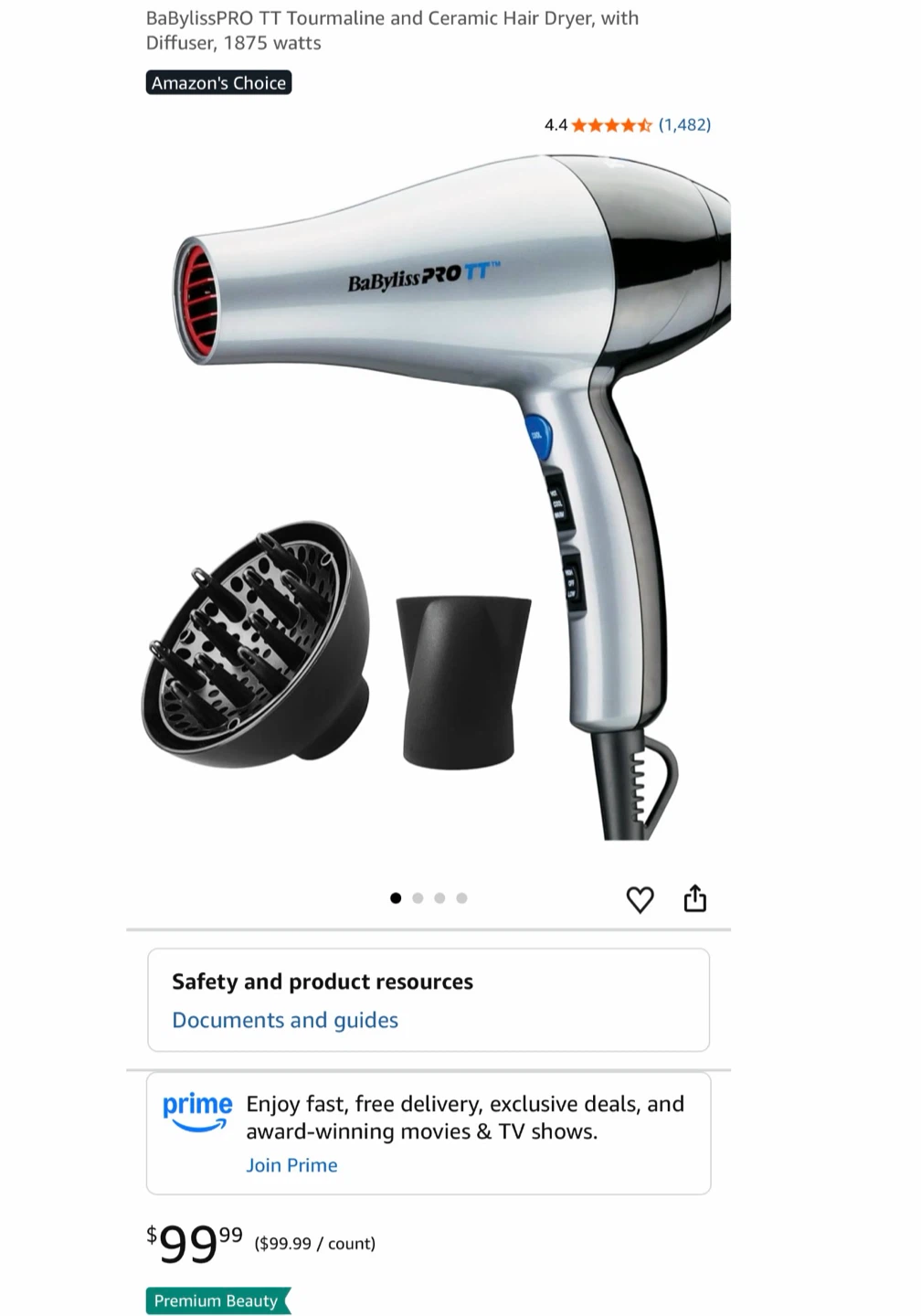 BaBylissPRO TT Tourmaline and Ceramic Hair Dryer