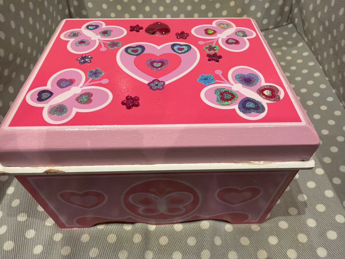 Pink Butterfly Jewellery Box