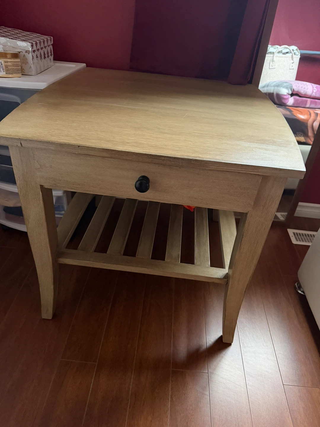 Light wood nightstand