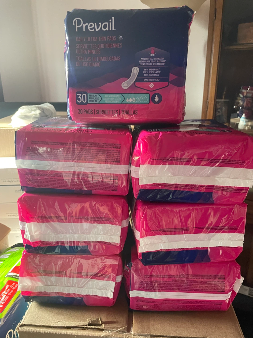 7 Packs of Prevail Daily Ultra Thin Pads