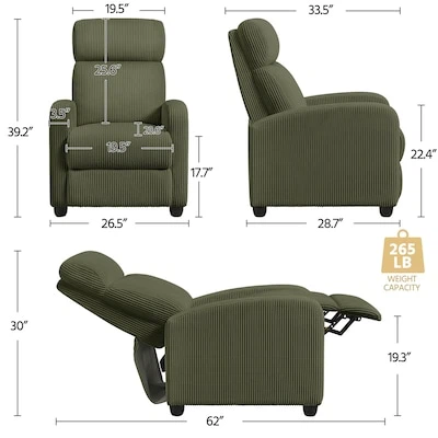 Yaheetech Adjustable Modern Recliner Sofa - photo 2